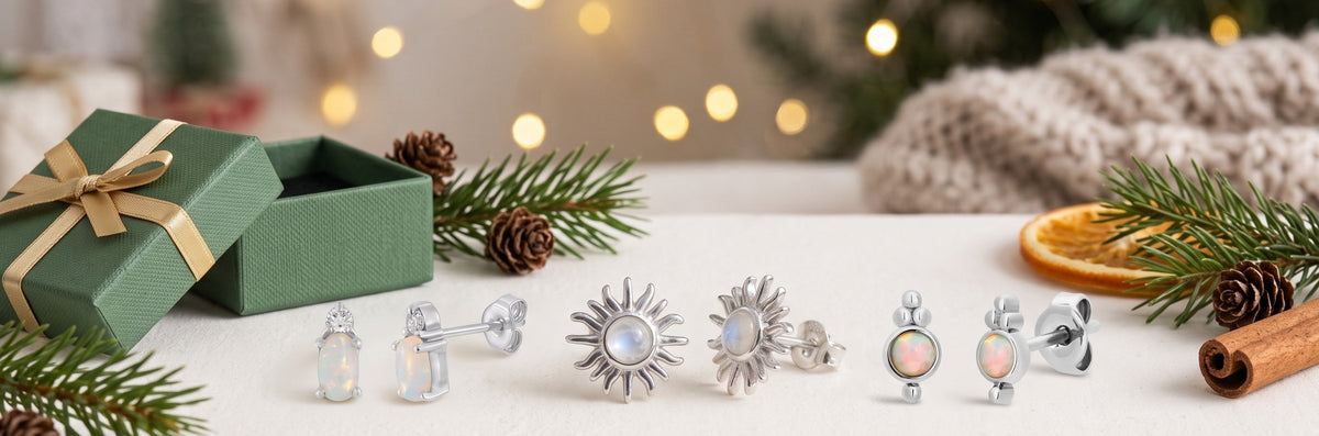 Moonstone / Opal Studs