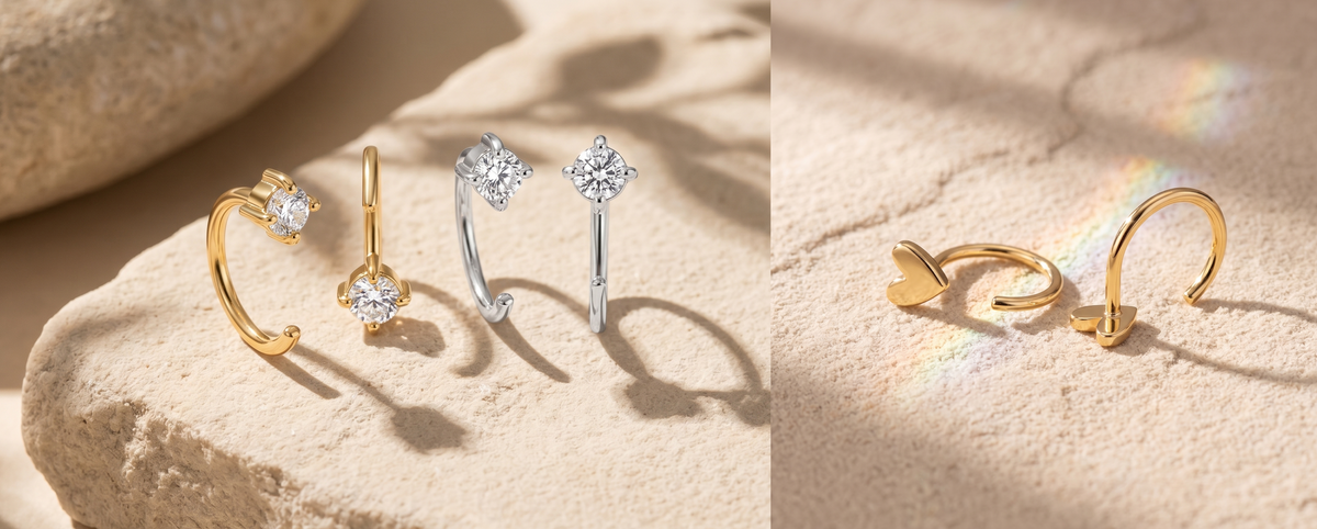 Demi Fine - Open Huggie & Flatback Earrings