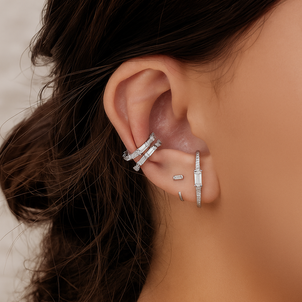 Boucles d'oreilles à suspense de luxe