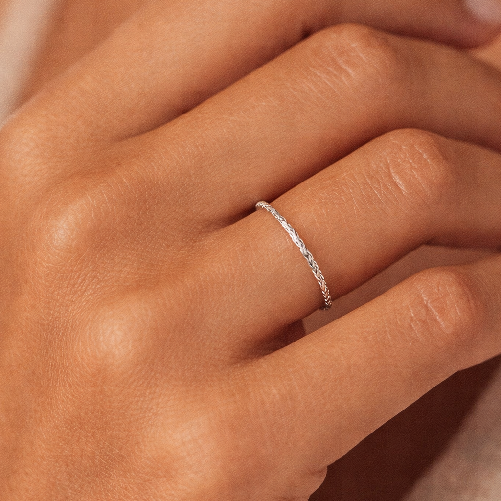 Sparkle Skinny Ring Sølv