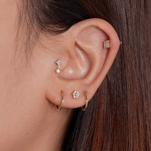 14K Massivgold Kleiner Clicker-Hoop 9mm