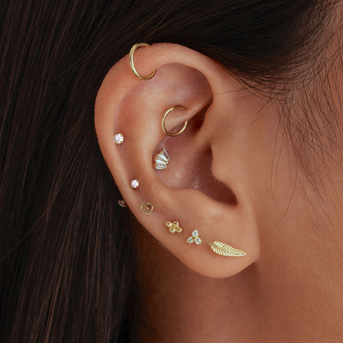 14K Massivgold Kleiner Clicker-Hoop 9mm