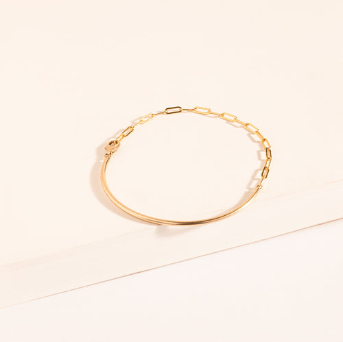 Curve Bar Link Chain Bracelet