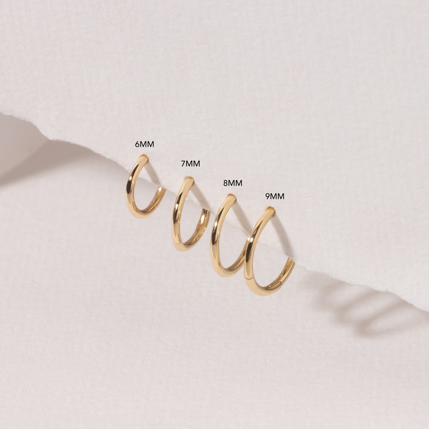 14K Massivgold Kleiner Clicker-Hoop 9mm