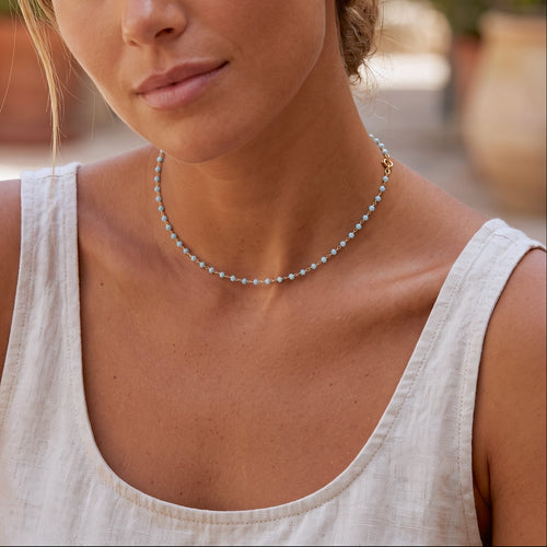 Lite Aqua Agate Choker