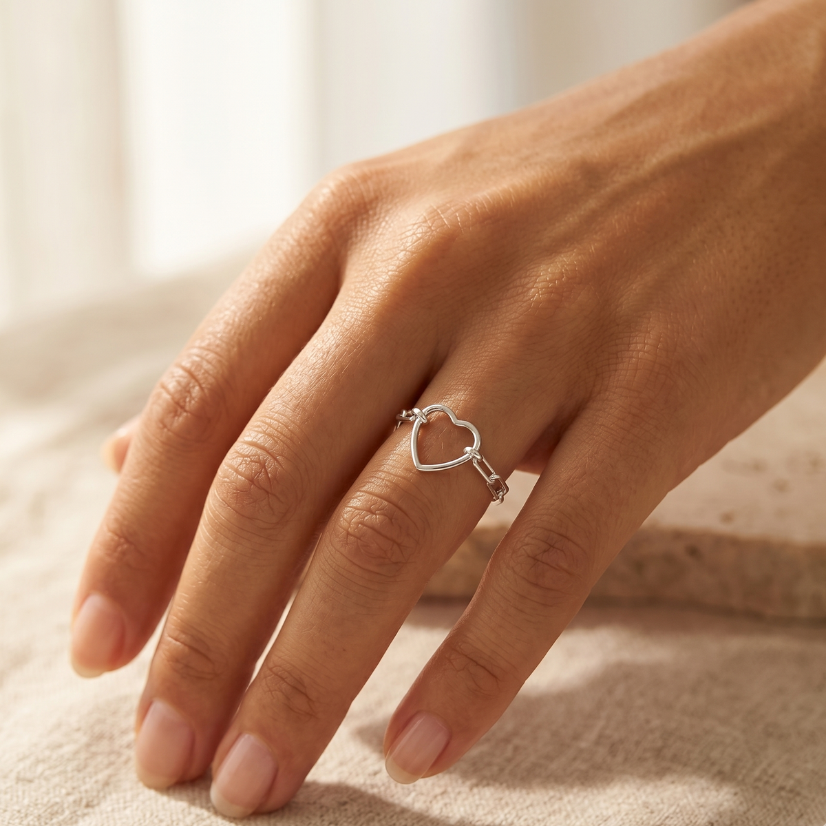 Verlieben Sie die Liebe Kette Silberring