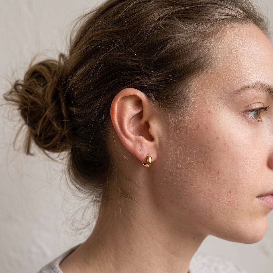 Chunky Small Huggie Hoop Earrings