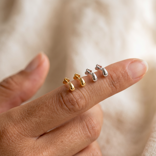 Organic Teardrop Flatback Earring