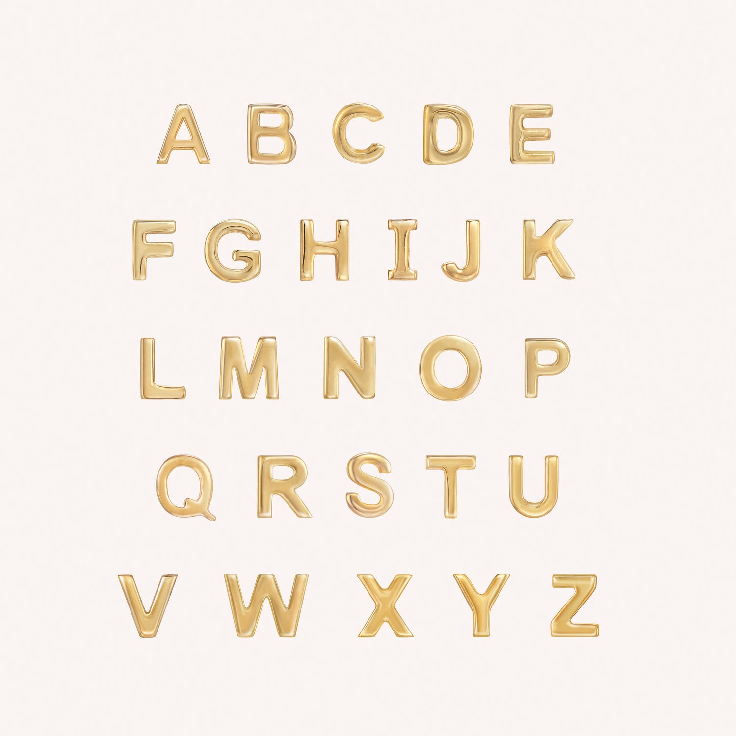 14K Massief Gouden Mini Alfabet Platte Oorbel