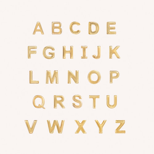 14K Massief Gouden Mini Alfabet Platte Oorbel