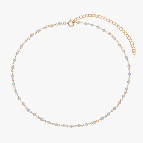 Choker en rosary en calcédoine