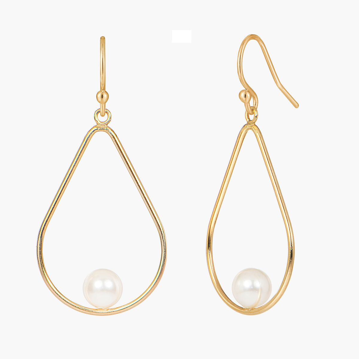 Open Teardrop Pearl Earrings