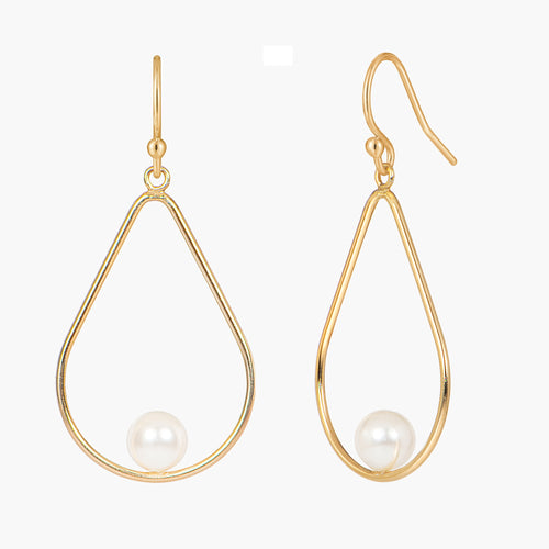 Open Teardrop Pearl Earrings