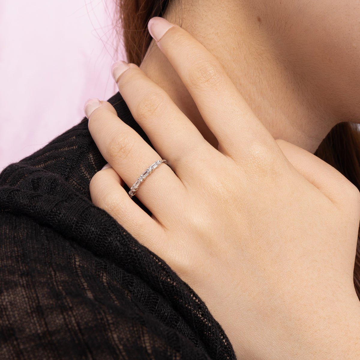 Grútor Baguette Ring Silver