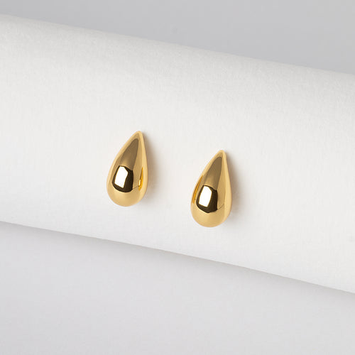 Organic Teardrop Stud Earrings