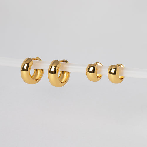 Chunky Small Huggie Hoop Earrings