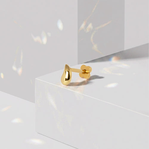 Organic Teardrop Flatback Earring