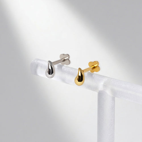 Organic Teardrop Flatback Earring