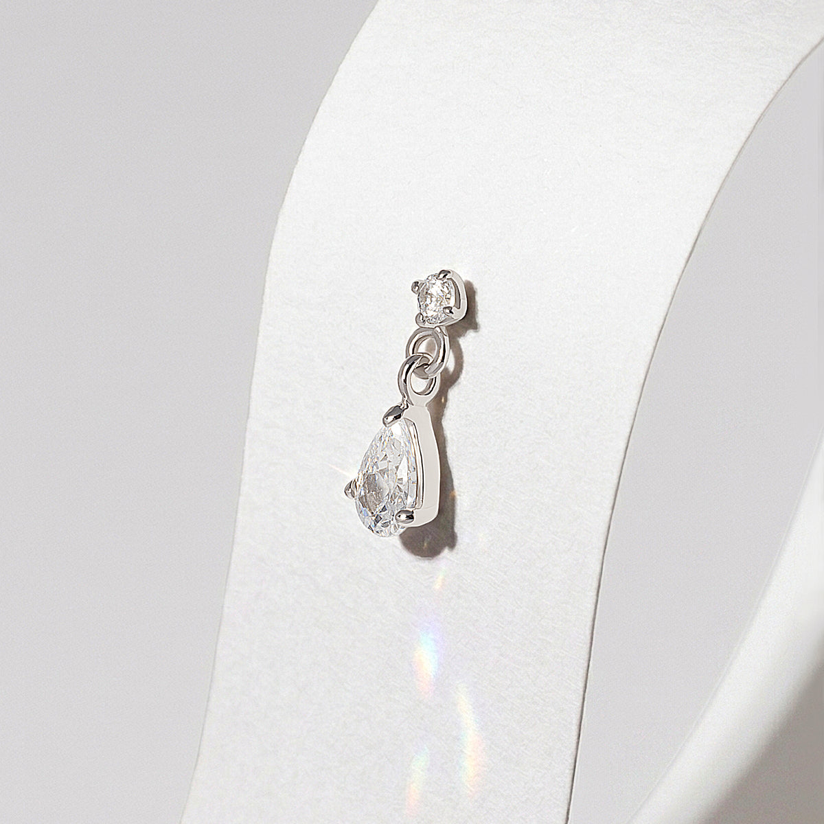 Dangle CZ Pear Flatback Earring