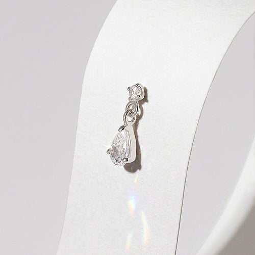 Dangle CZ Pear Flatback Earring