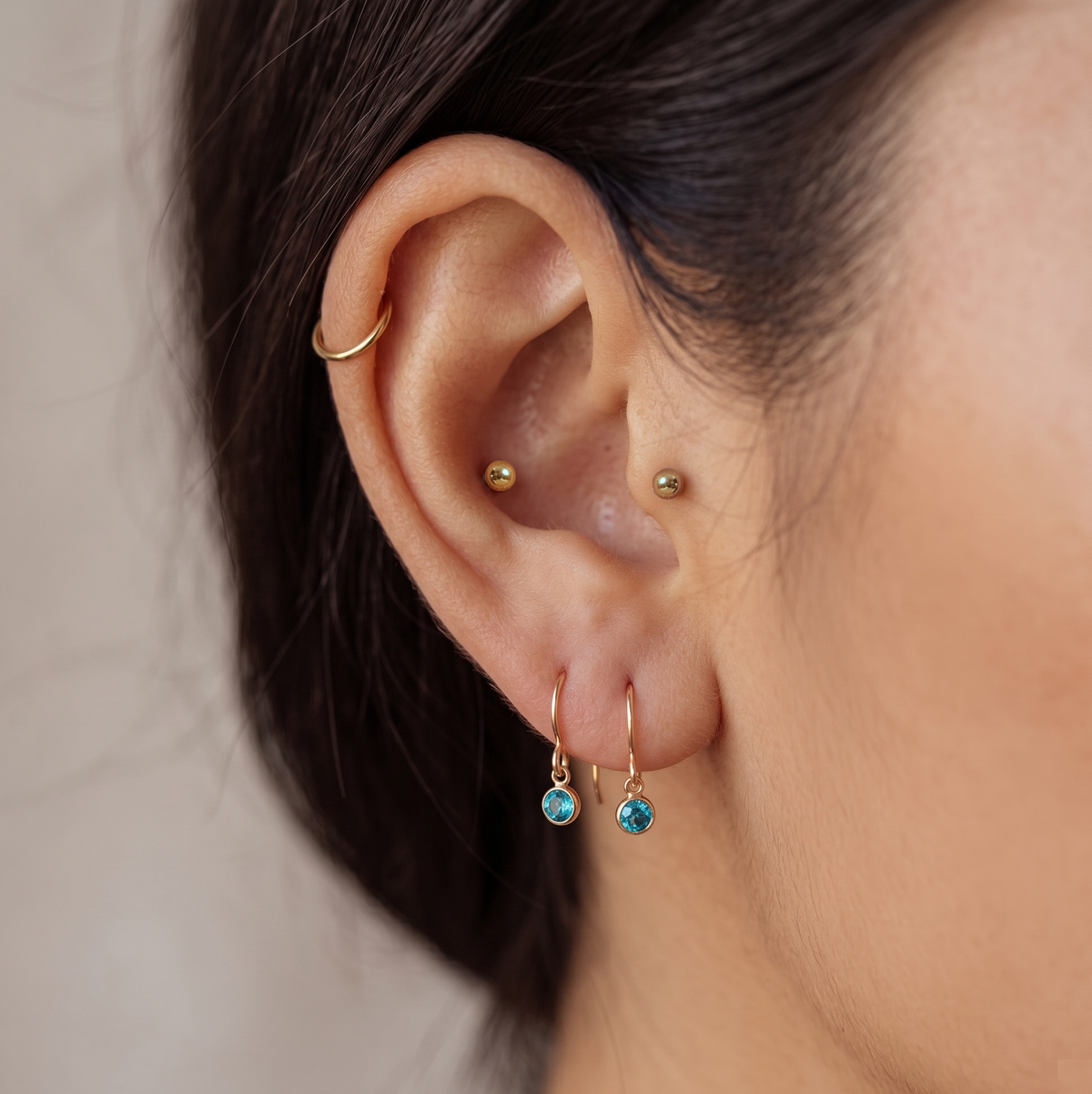Boucles d'oreilles de lunette noire