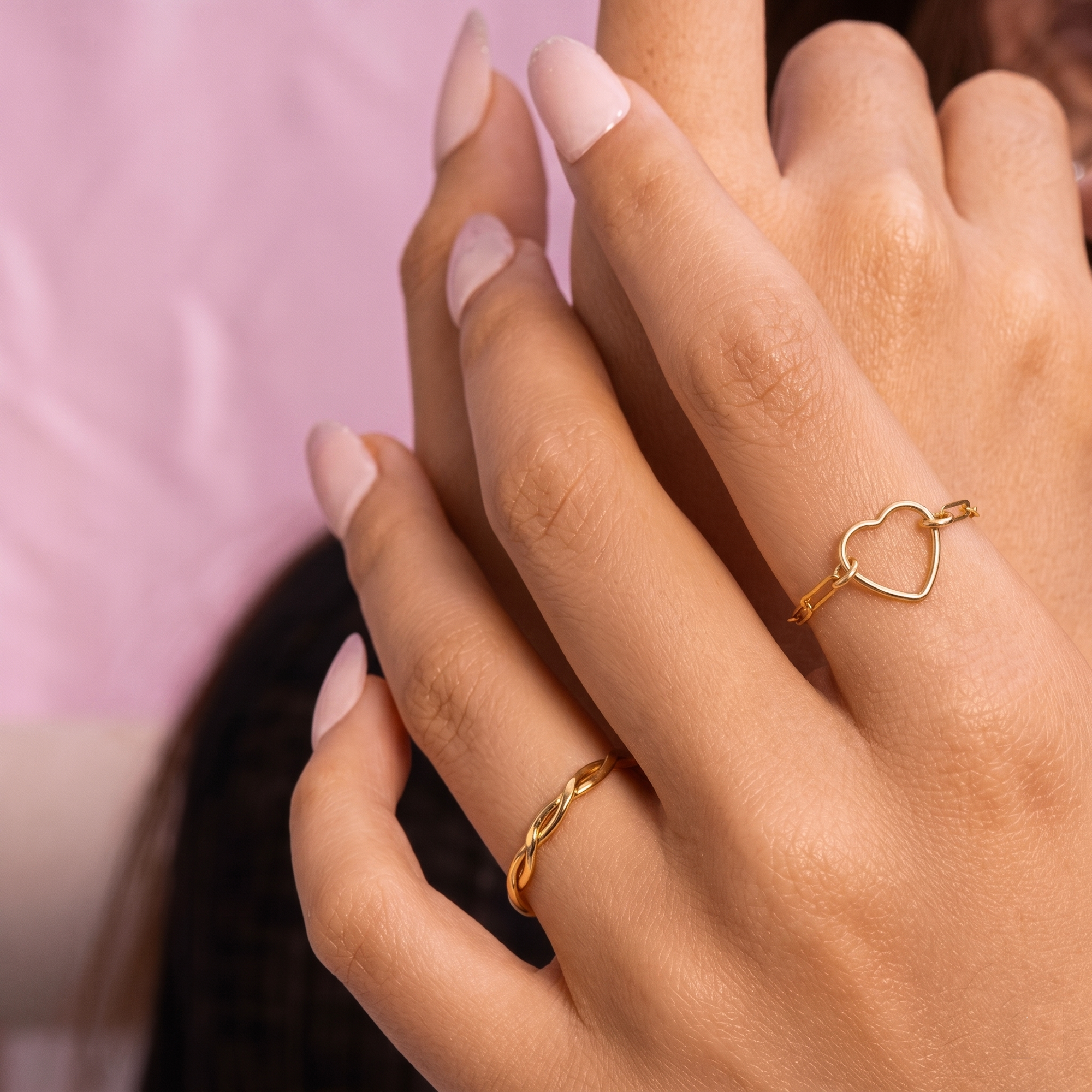 Flettet Slank Ring Guld