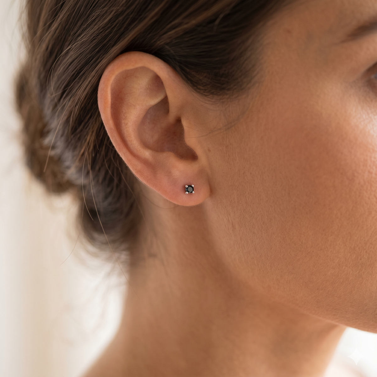 Mini Black Stud Earrings