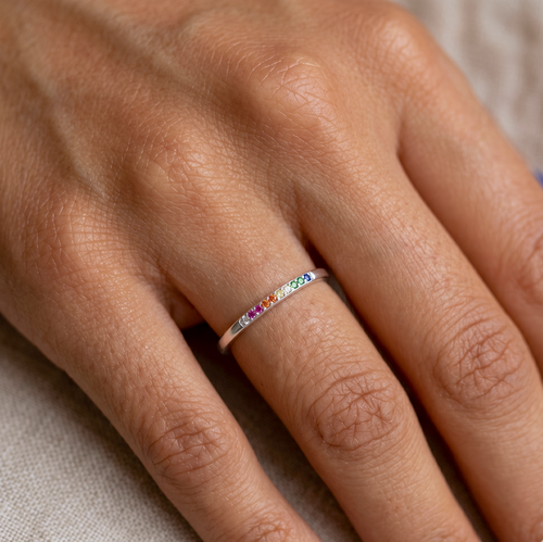 Regenbogen -Ewigkeitsring Silber