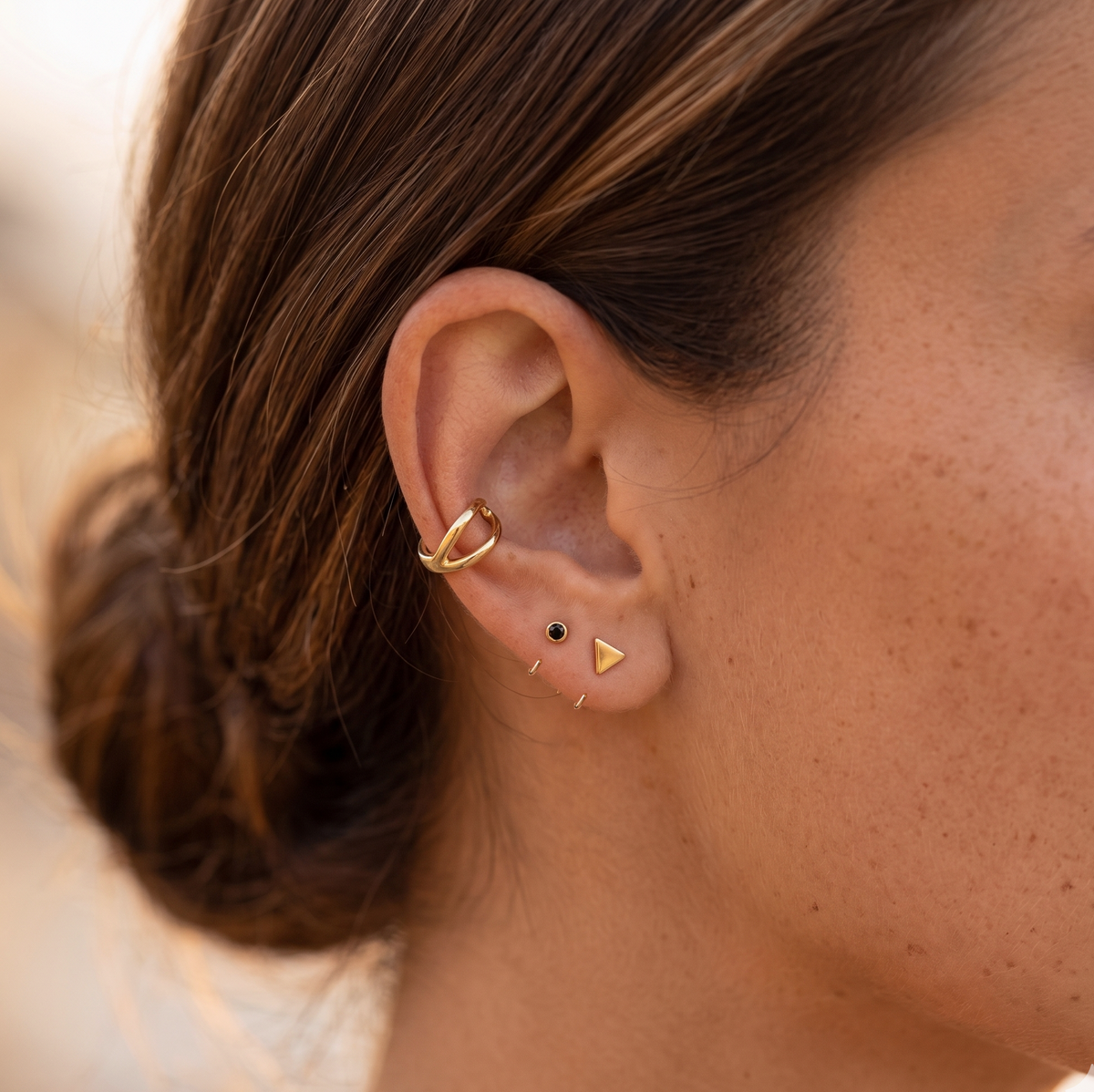 Mia Triangle Huggie Earrings