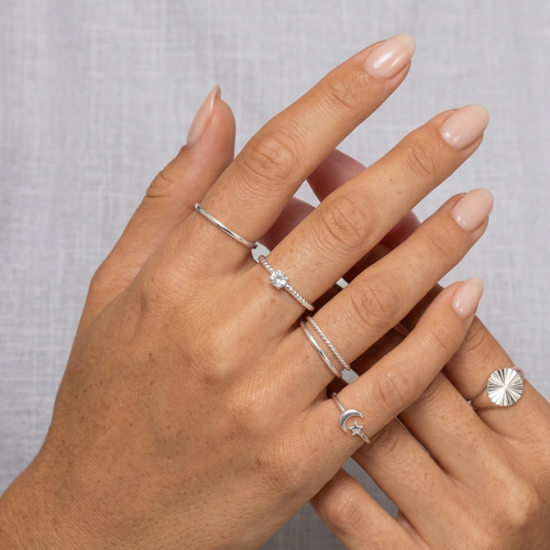 Dunne Twist Ring Zilver