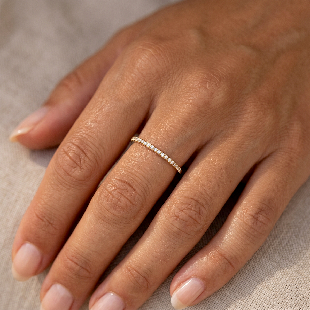 14K Solid Gold Timeless Diamond Ring