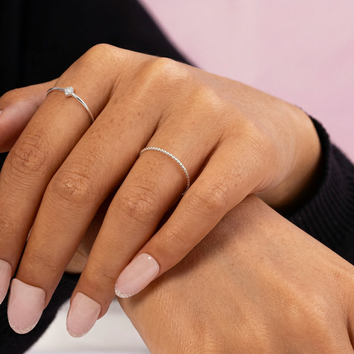 Dunne Twist Ring Zilver