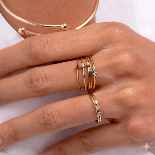 Mini Blå Aqua Ramme Ring