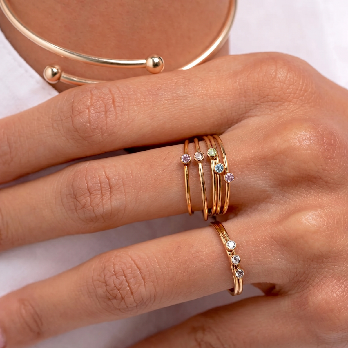 Mini Pink Bezel Ring