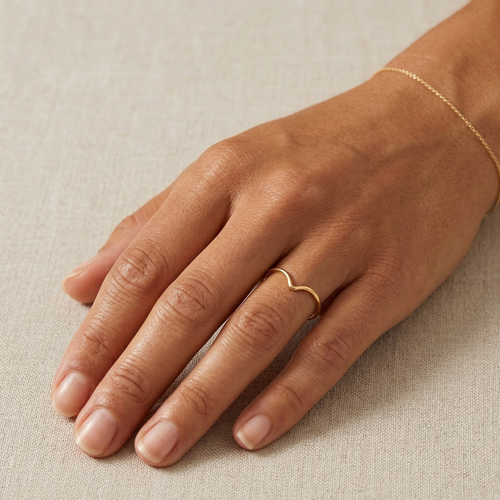 Cincin Chevron Emas