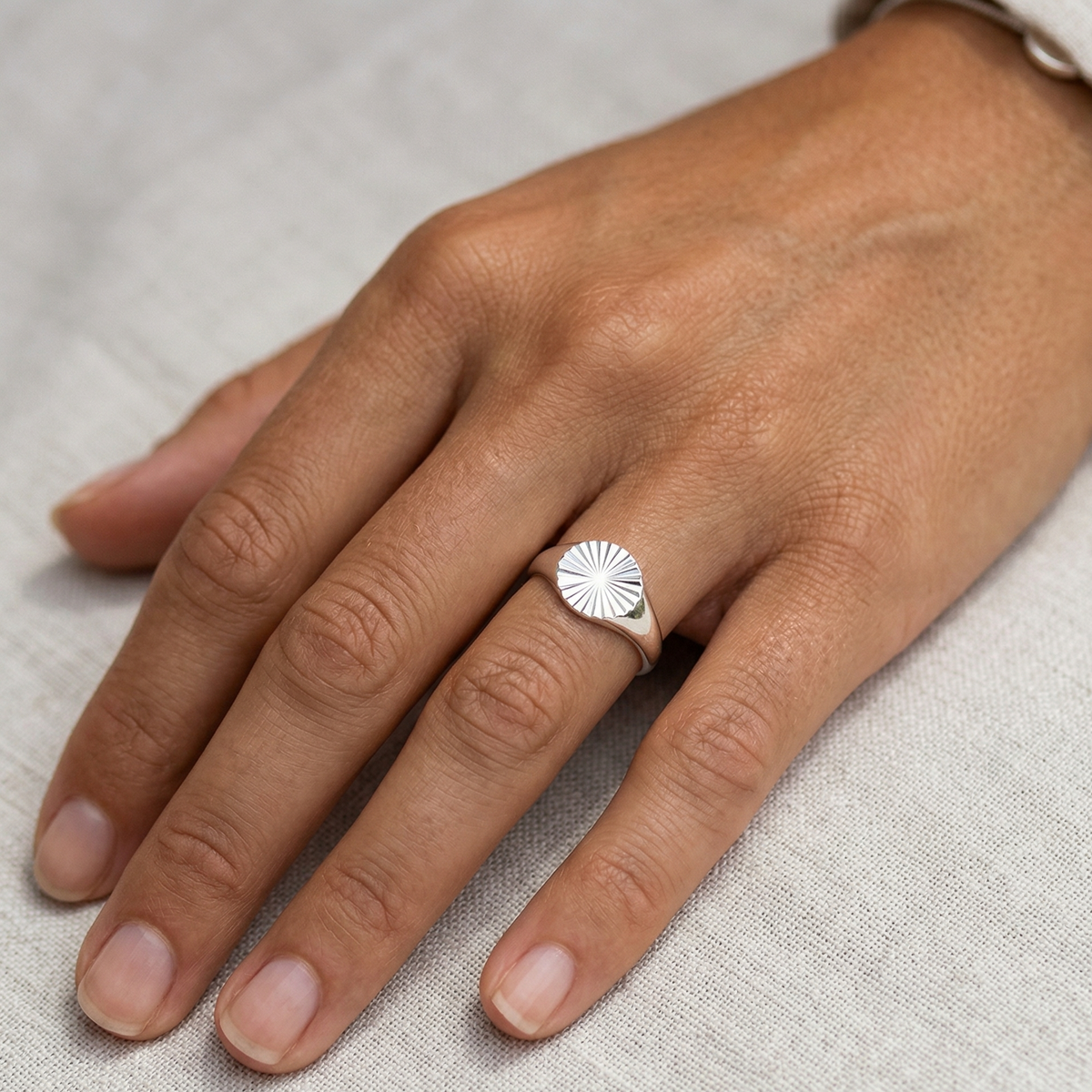 Sunbeam Disc Ring Silver