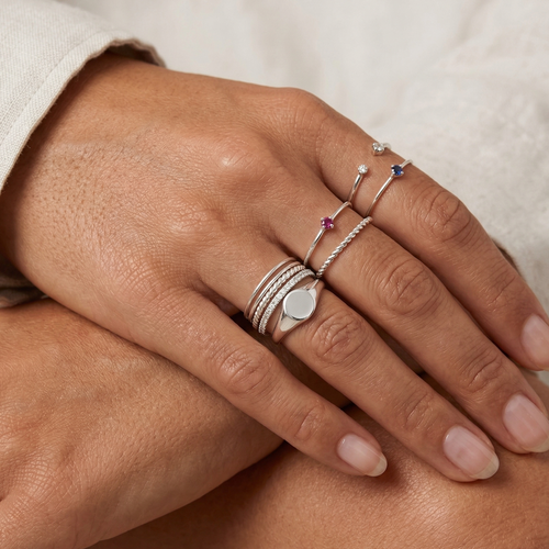 Minimalistische zegelring zilver