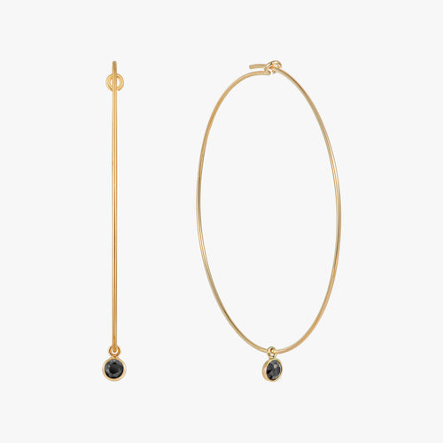Aretes de aro de bisel negro
