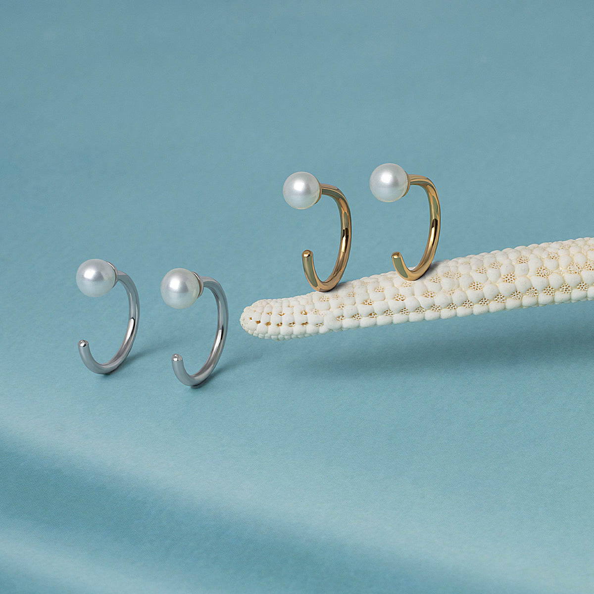 Pendientes de perlas Huggies