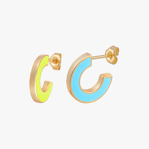 Turquoise Bright Future Reversible Enamel Earrings