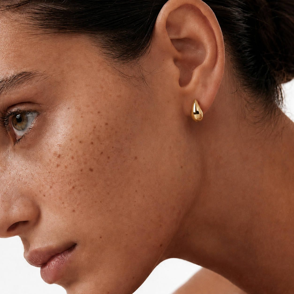 Organic Teardrop Stud Earrings