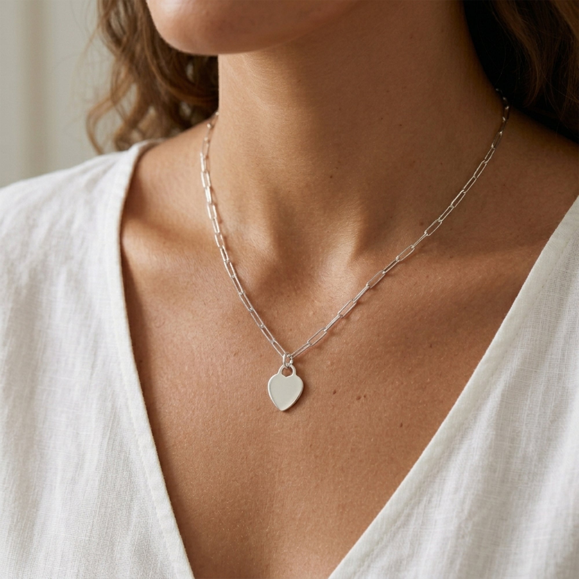 Hart Paperclip Ketting