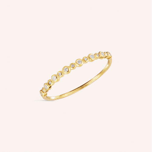 แหวนเพชรขอบทองแท้ 14K