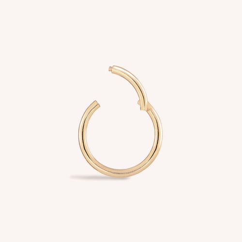 14K Massivgold Kleiner Clicker-Hoop 9mm