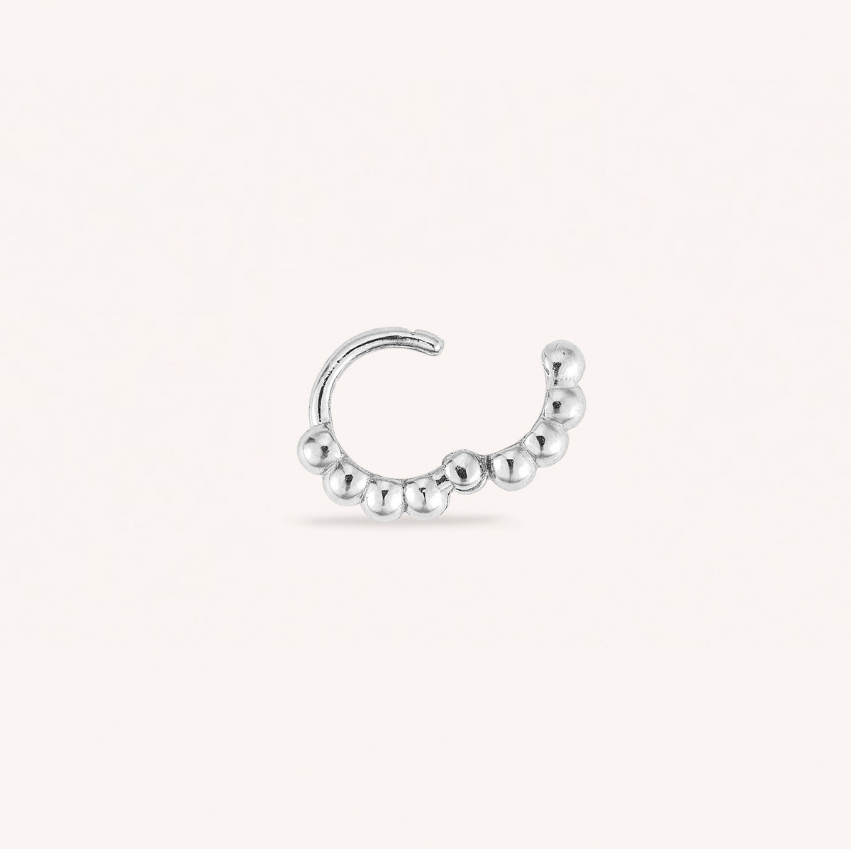 14K massivt gull boble liten hoop-øredobb