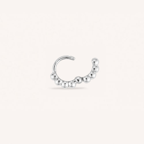 14K massivt gull boble liten hoop-øredobb