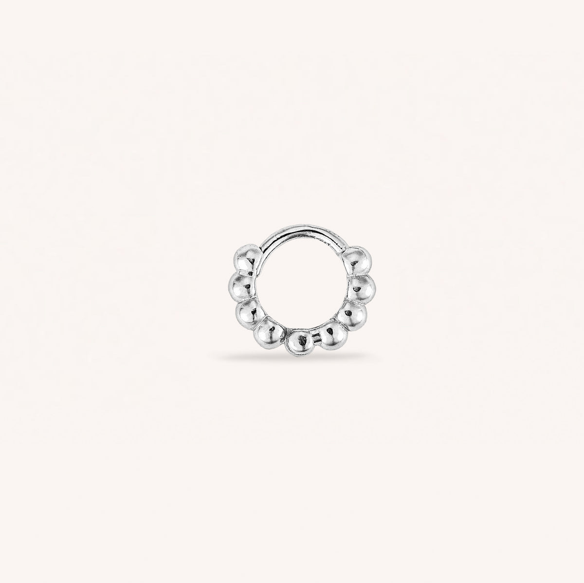 14K massivt gull boble liten hoop-øredobb
