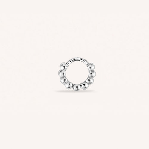 14K massivt gull boble liten hoop-øredobb