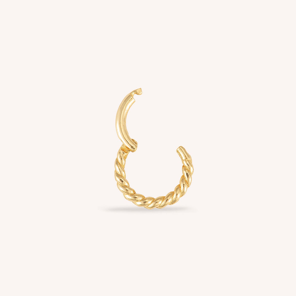 14K Massivt Guld Twist Reb Lille Clicker 8mm