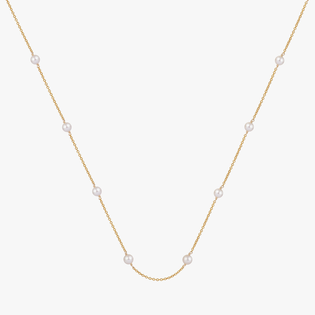 Collar de cadena de cable con perla de agua dulce